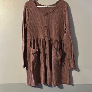 Umgee Casual Dress in Dusty Rose Size Med.